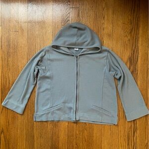 Textured Blue Gray Full Zip Hoodie
